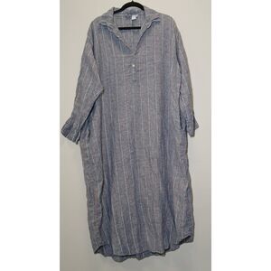 Felix womens 100% linen xlarge maxi long dress gray lagenlook beachy Coastal